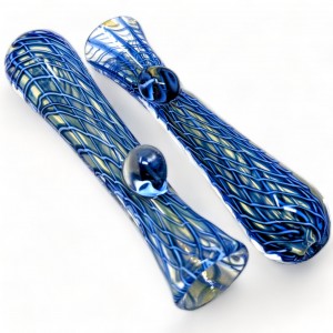 3.25" Netted Elegance Artful Smoke Vase Chillum Hand Pipes 2Ct - [RKD44]